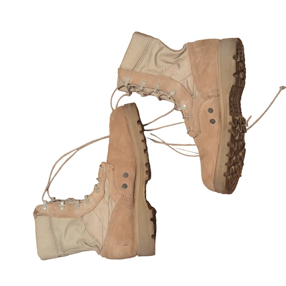 McRae Military Combat Boots Men's Tan Suede Nylon Vibram Lace-Up